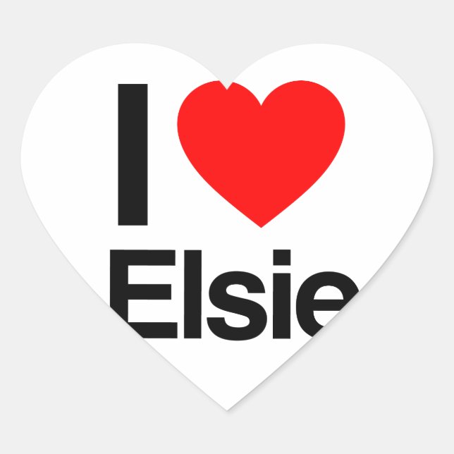 i Liebe elsie Herz-Aufkleber (Vorderseite)