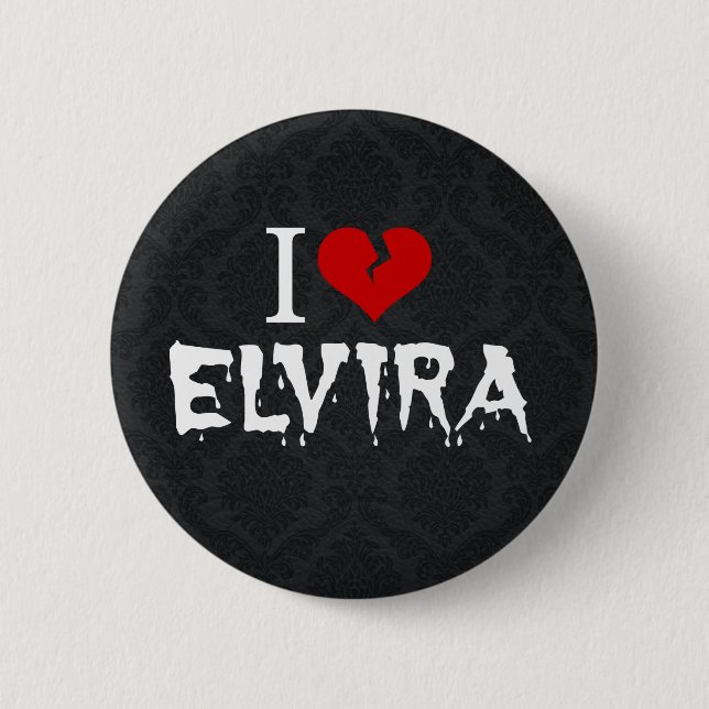 I Liebe Elvira Broken Heart Button (Vorderseite)