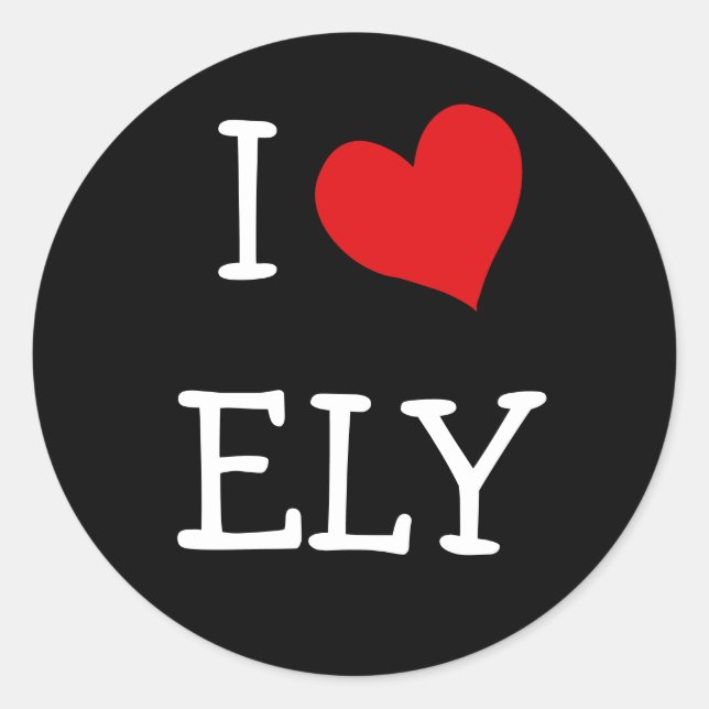 I Liebe Ely Runder Aufkleber (Vorderseite)