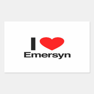 i Liebe emersyn Rechteckiger Aufkleber