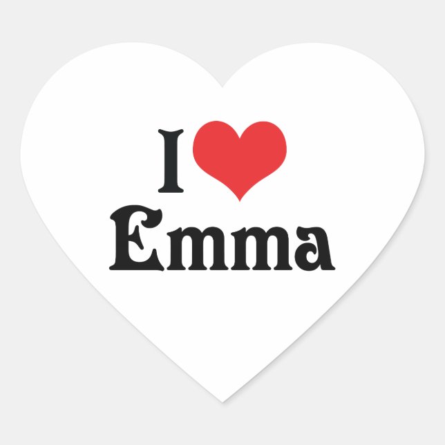 I Liebe Emma Herz-Aufkleber (Vorderseite)