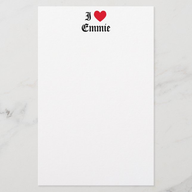 I Liebe Emmie Briefpapier (Vorderseite)