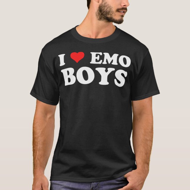 I Liebe Emo Boys Goth Grunge Alt 2000er Punk Scene T-Shirt (Vorderseite)