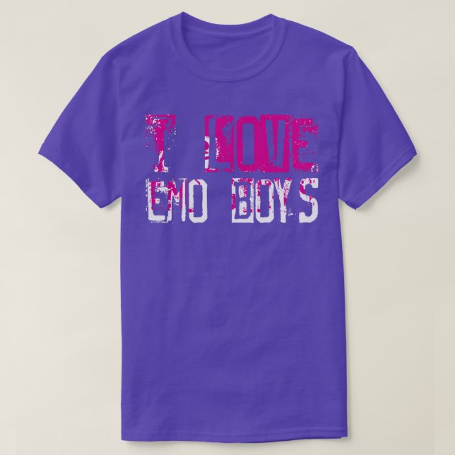 I Liebe emo girls I Liebe emo boys Funny Emo Goth  T-Shirt (Design vorne)