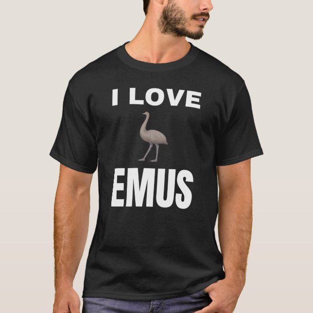 I Liebe Emus T-Shirt (Vorderseite)