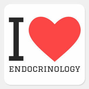 I Liebe Endokrinologie Quadratischer Aufkleber