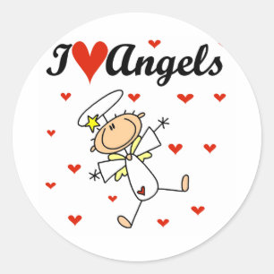 I Liebe-Engels-T - Shirts und Geschenke Runder Aufkleber