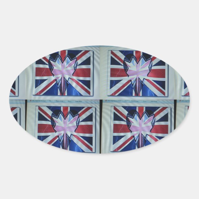 I Liebe England Art Print Ovaler Aufkleber (Vorderseite)