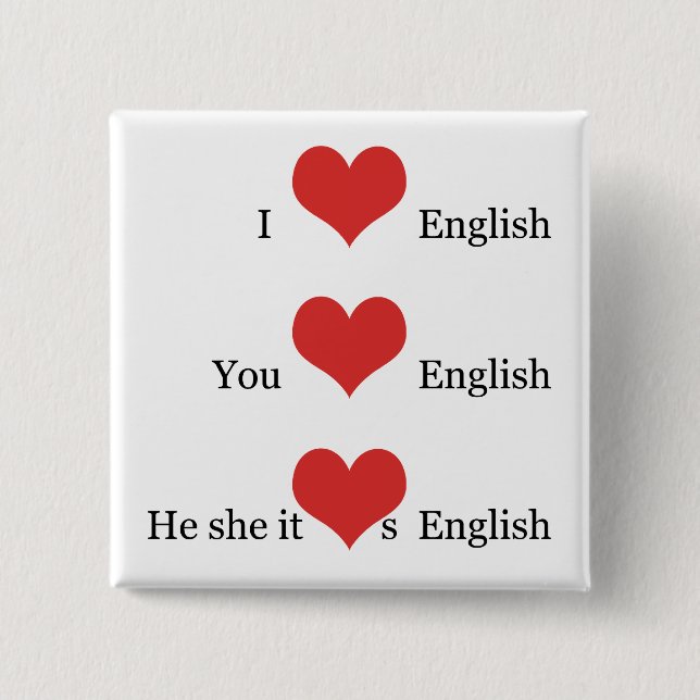 I Liebe englische TESOL Button (Vorderseite)