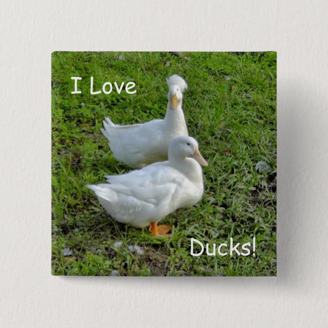 I Liebe-Enten! quadratisches Button (Vorderseite)