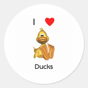 I Liebe Enten Runder Aufkleber