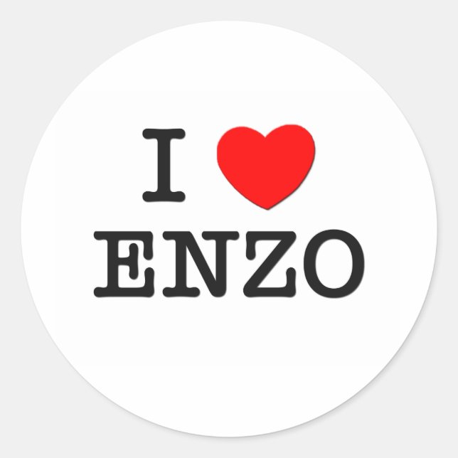 I Liebe Enzo Runder Aufkleber (Vorderseite)