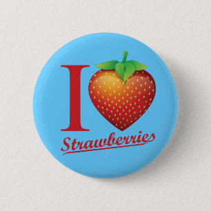 I Liebe-Erdbeere Button