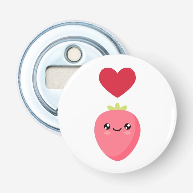 I Liebe Erdbeeren Flaschenöffner (Vorderseite)