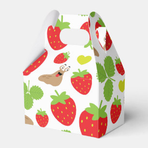I Liebe Erdbeeren Nahtloses Muster Geschenkschachtel