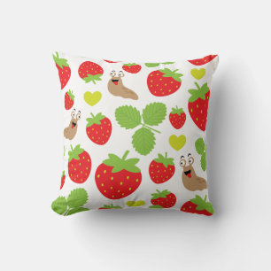 I Liebe Erdbeeren Nahtloses Muster Kissen