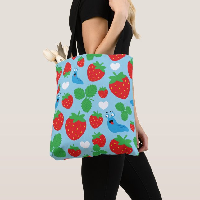 I Liebe Erdbeeren Nahtloses Muster Tasche (Von Nahem)
