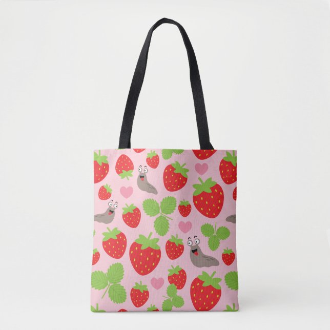 I Liebe Erdbeeren Nahtloses Muster Tasche (Vorderseite)