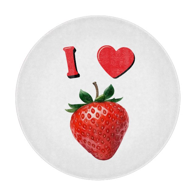 I Liebe Erdbeeren Schneidebrett (Vorderseite)