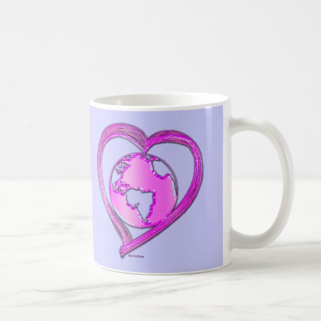 I LIEBE ERDE (rosa) Serie Kaffeetasse (Rechts)