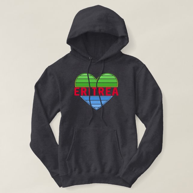 I Liebe Eritrea, Eritreer Herz Hoodie (Design vorne)
