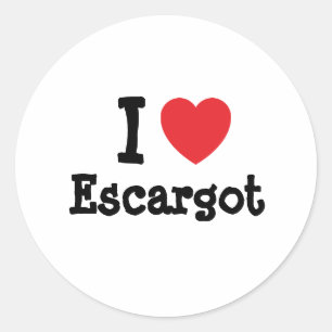 I Liebe Escargot T - Shirt Runder Aufkleber
