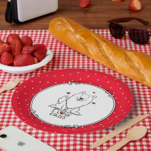 I Liebe Eskies (I Liebe American Eskimo Hunde) - N Pappteller