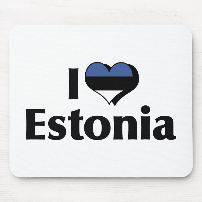 I Liebe Estnische Flagge Mousepad (Vorne)