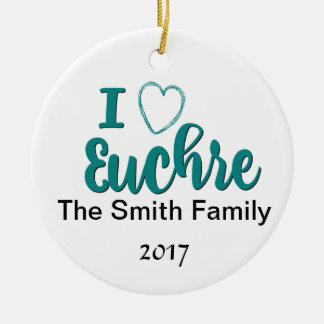 I Liebe Euchre Personalisiert Letters Design Keramik Ornament