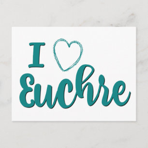 I Liebe Euchre Personalisiert Letters Design Postkarte