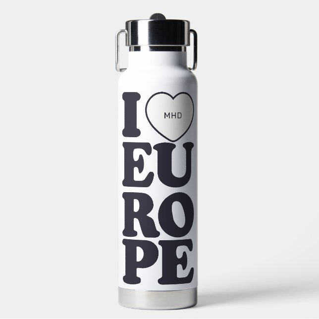 I LIEBE EUROPE-Kundenmonogramm Trinkflasche (Vorderseite)