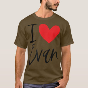 I Liebe Evan Name Herz Personalisiert Männer Typ B T-Shirt