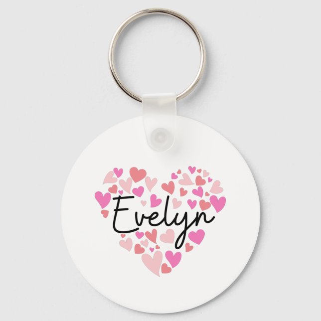 I Liebe Evelyn Schlüsselanhänger (Vorderseite)