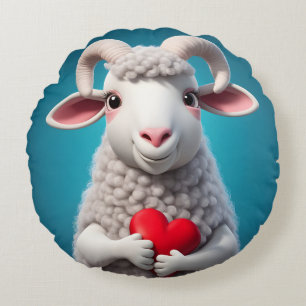 I Liebe Ewe Rundes Kissen