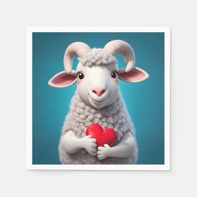 I Liebe Ewe Serviette (Vorderseite)