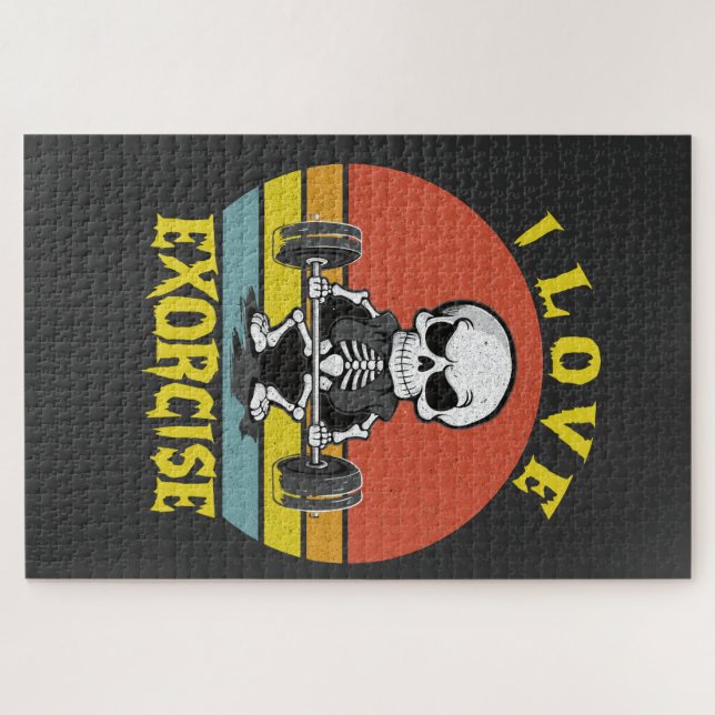 I Liebe Exorciation Funny Spooky Halloween Skelett (Horizontal)