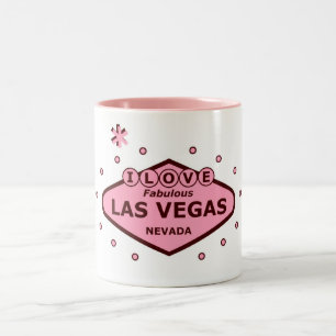 I LIEBE-FABELHAFTES LAS- VEGASTassen-ROSA U. BROWN Zweifarbige Tasse