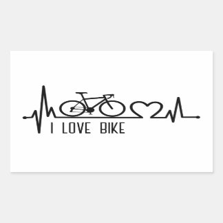 I Liebe Fahrrad Rechteckiger Aufkleber