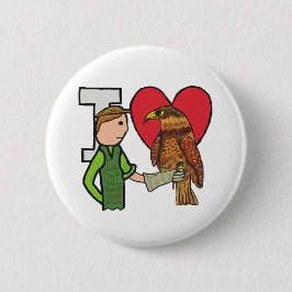 I Liebe Falconry Button