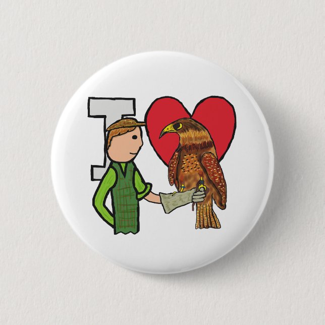 I Liebe Falconry Button (Vorderseite)