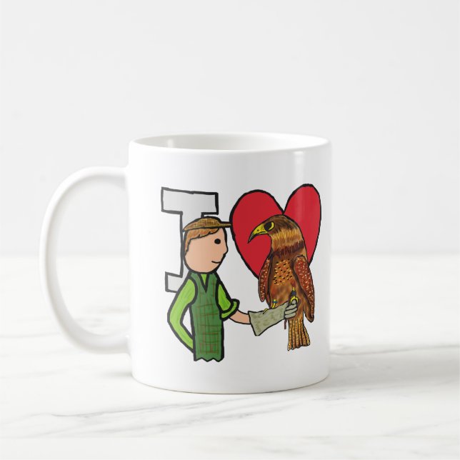 I Liebe Falconry Kaffeetasse (Links)