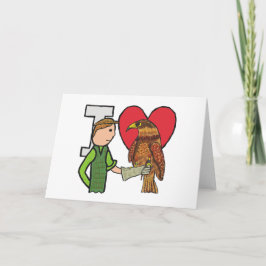 I Liebe Falconry Karte