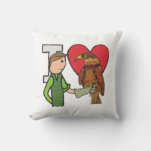 I Liebe Falconry Kissen (Vorderseite)