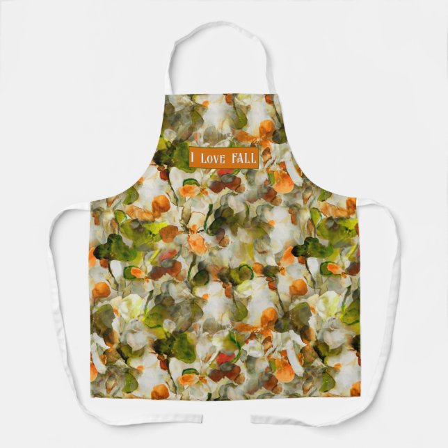 I Liebe Fall Abstrakte Personalisierte Blumenkunst Schürze (Vorderseite)