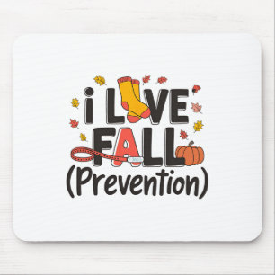 I Liebe Fall Prävention Krankenschwester Retro Ern Mousepad