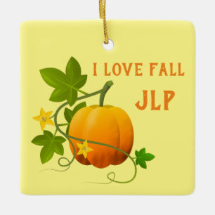 I Liebe Fall Pumpkin Keramikornament