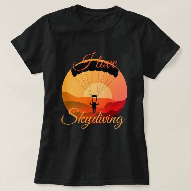 I Liebe Fallschirmspringen Fallschirmspringen T-Shirt (Design vorne)
