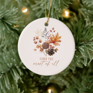 I Liebe fällt am meisten - Blätter Keramik Ornament