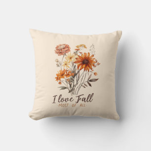 I Liebe fällt am meisten - Herbstblätter Kissen