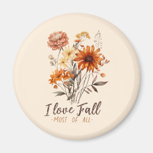 I Liebe fällt am meisten - Herbstblätter Magnet